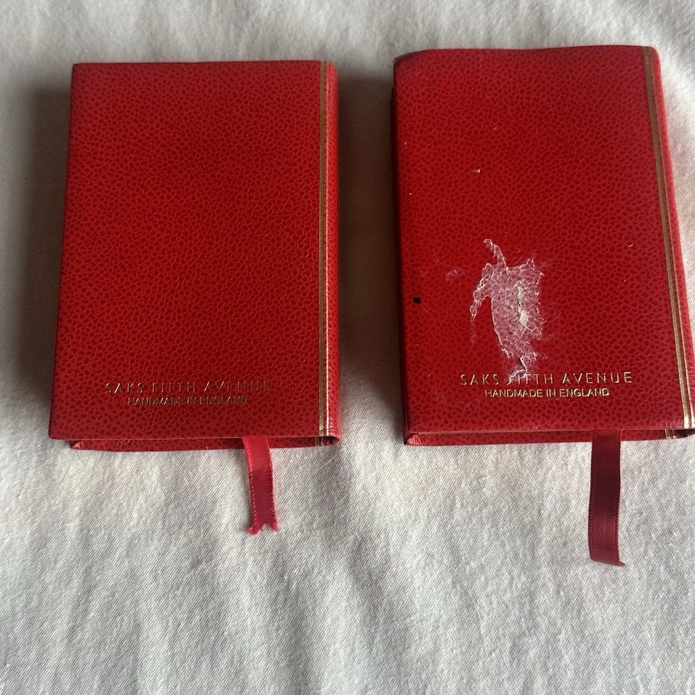 Vintage Saks Fifth Avenue Leather Address Books Made In England: New Unused